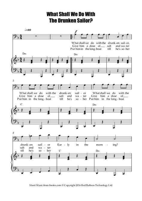 Drunken Sailor By Traditional Digital Sheet Music For Score Download ...