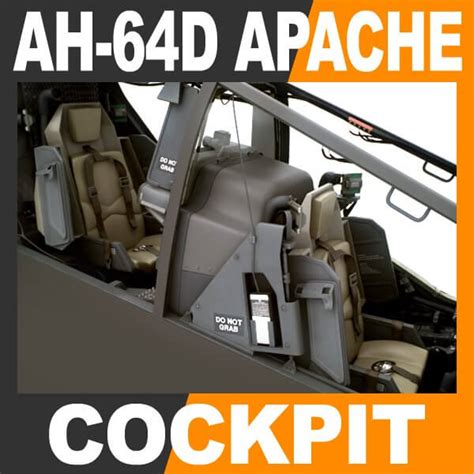 Boeing AH-64D Apache Longbow Attack Helicopter Cockpit 3D Model