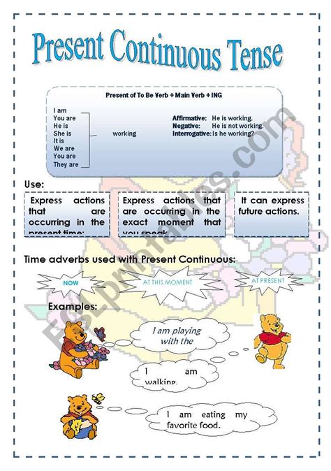 Present Continuous - rules and exercise - ESL worksheet by BebelBR