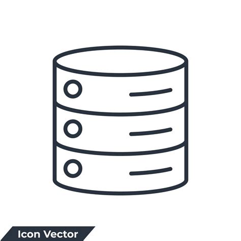 database icon logo vector illustration. database storage symbol template for graphic and web ...