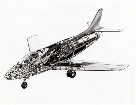 North American YF-93 Cutaway Drawing in High quality