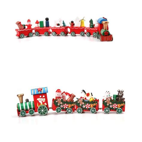 2016 Fashion Wood Christmas Xmas Train Decoration Decor Gift SEP05 ...