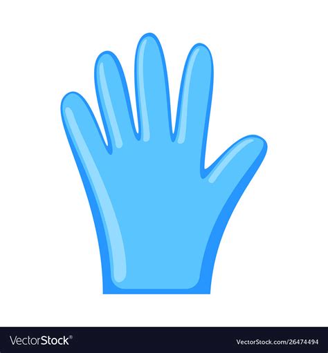 Cartoon blue disposable glove Royalty Free Vector Image