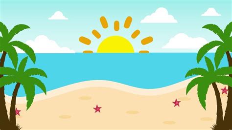 Cartoon Beach Background Eps Illustrator Png Svg Clip Art | My XXX Hot Girl