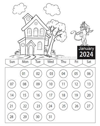 2024 Blank Calendar By Month Printable Coloring - Dec 2024 Calendar With Holidays