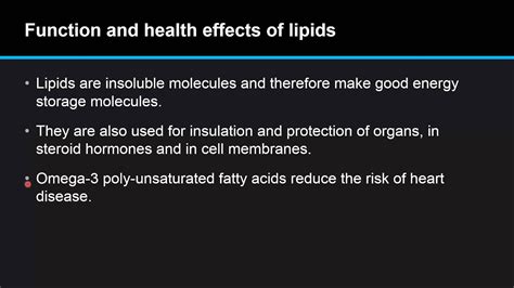 B.4.9 Describe the important roles of lipids in the body. - YouTube