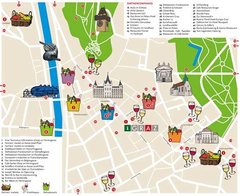 Graz restaurants and bars map