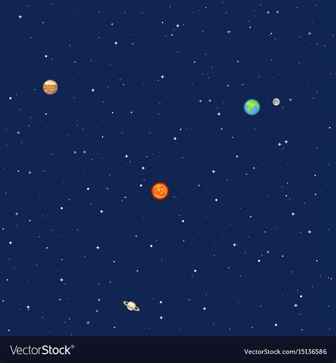 Planets in space solar system background Vector Image