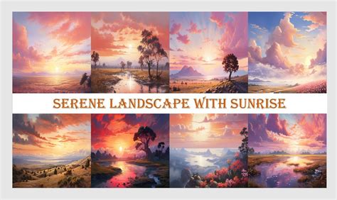 Serene Landscape with Sunrise Background Graphic by Ansart · Creative Fabrica