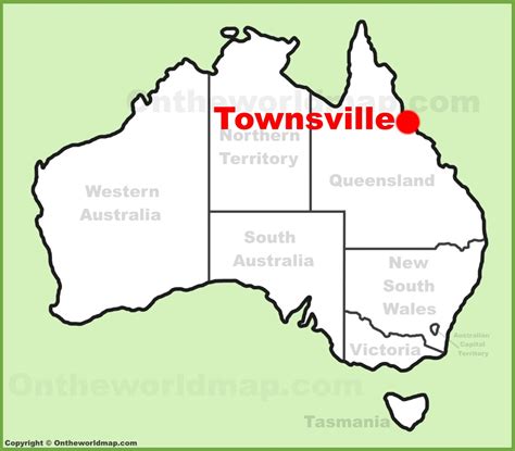 Townsville location on the Australia Map - Ontheworldmap.com