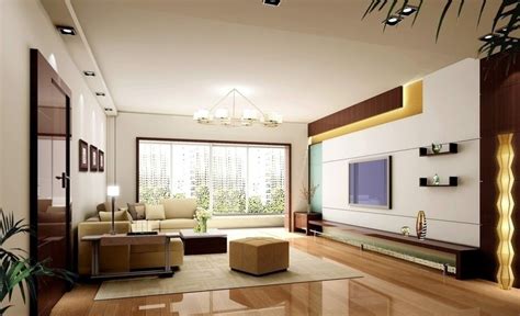 Luxurious Living Room With Tv Wall And Glossy Wooden Floor Ipc378 - Lcd ...