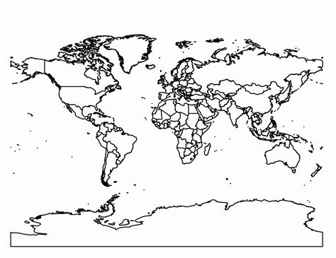 World Map Printable Coloring Page