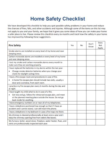 Fire Safety Checklist Pdf Stairs Wall - Bank2home.com