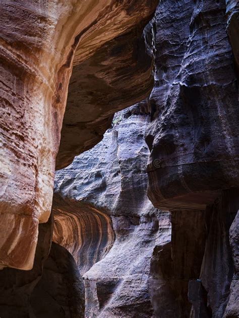 The Siq Canyon in Petra, Jordan, Middle East Stock Photo - Image of ...