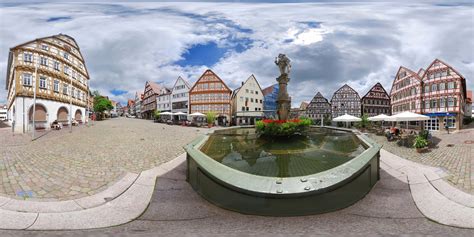 Kubische Panoramen - Baden-Württemberg Leonberg Marktplatz - 360 ° Panorama