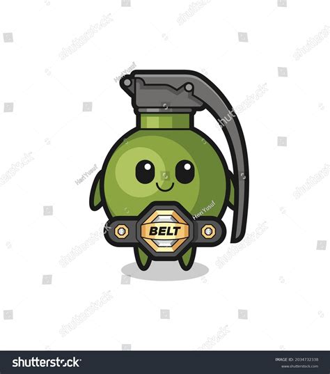 Mma Fighter Grenade Mascot Belt Cute Stock Vector (Royalty Free ...