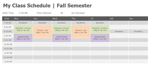 Top 3 College Class Schedule Maker Template Word & Excel - Excel Tmp