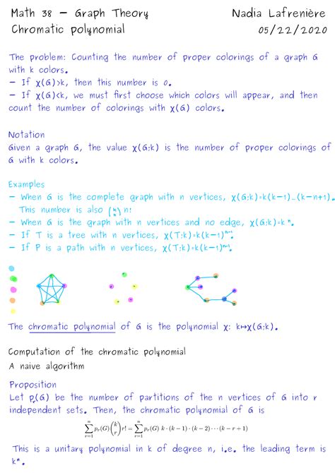 Chromatic polynomial class - Math 38 - Graph Theory Chromatic ...