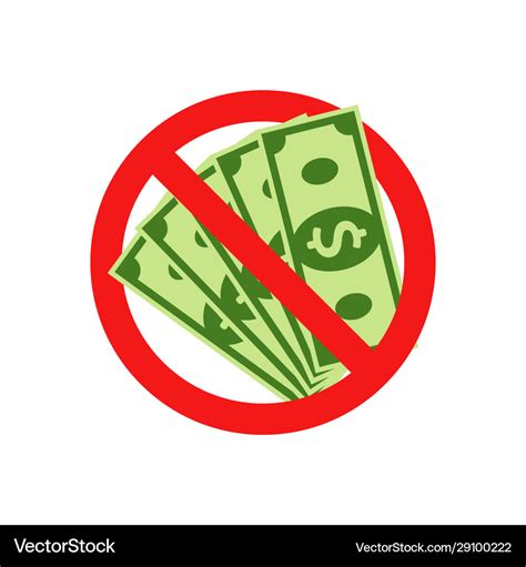 No cash icon flat design Royalty Free Vector Image