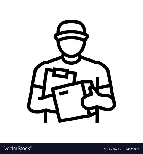 Service courier line icon Royalty Free Vector Image