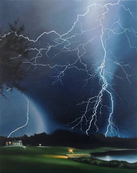 Spring thunderstorm Painting | Original landscape painting, Sky ...