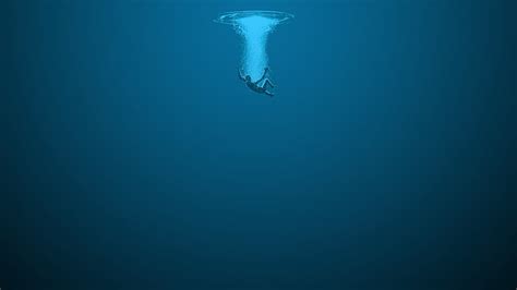 HD wallpaper: artwork of person drowning, digital art, minimalism, underwater | Wallpaper Flare