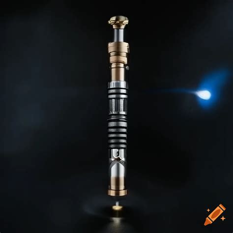 Detailed lightsaber hilt with bronze accents on Craiyon