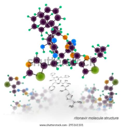 Ritonavir Norvir Molecule Structure Three Dimensional Stock ...