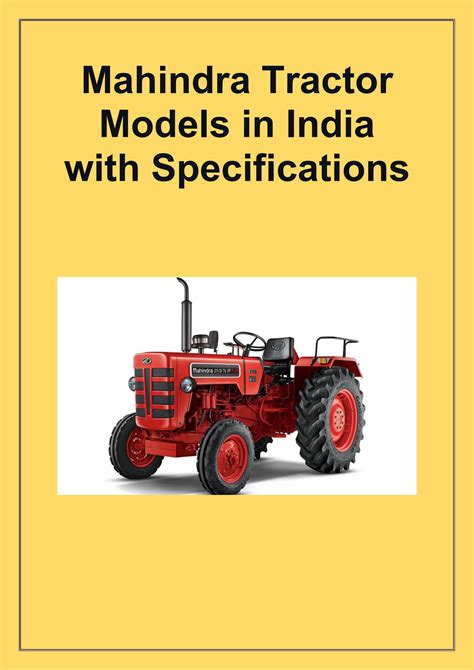 Mahindra Tractors Models in India with Specifications by pankaj780094 ...