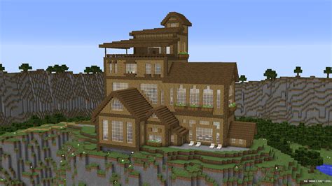 Скачать Cliffside Wooden Mansion для Minecraft