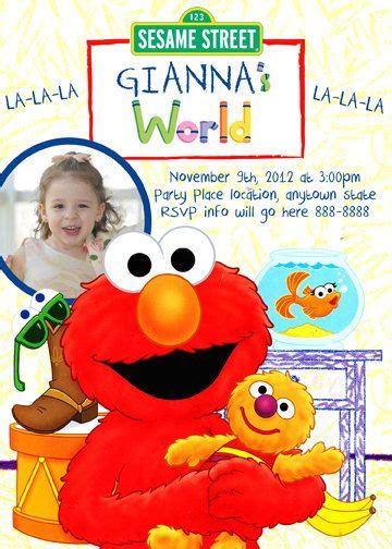 Elmos World Sesame Street Invitation Digital File 4X6 or 5X7. $5.00, via Etsy. | Elmo world ...