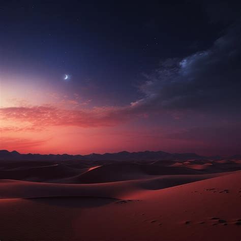 Premium AI Image | Silent Nocturne unveils the captivating allure of a minimalist desert ...