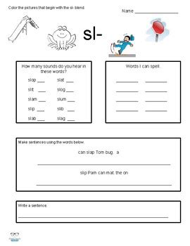 sl-blend worksheet by Bespoke Reading | Teachers Pay Teachers