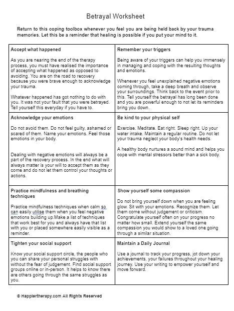 Betrayal Worksheet | HappierTHERAPY