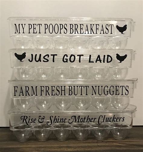 Funny egg cartons for your farm fresh eggs! Containers hold 12 eggs ...