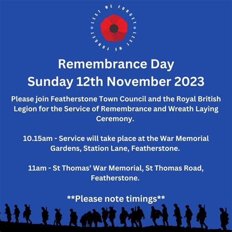 Service of Remembrance Sunday 12th November 2023 | Featherstone Town Council