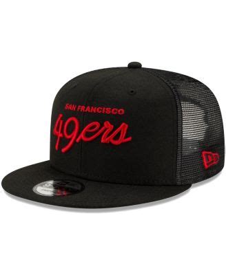 New Era Men's Black San Francisco 49ers Script Trucker 9FIFTY Snapback ...