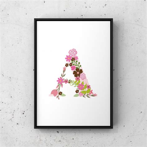 Monogram Floral letter – The Little Print Shop