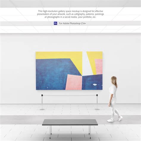 Art Gallery Mockup on Yellow Images Creative Store