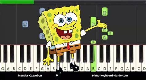 Spongebob Squarepants Theme Easy Piano Notes and Synthesia Tutorial