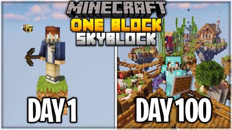 I Spent 100 Days on ONE BLOCK Minecraft... Here's What Happened - YouTube