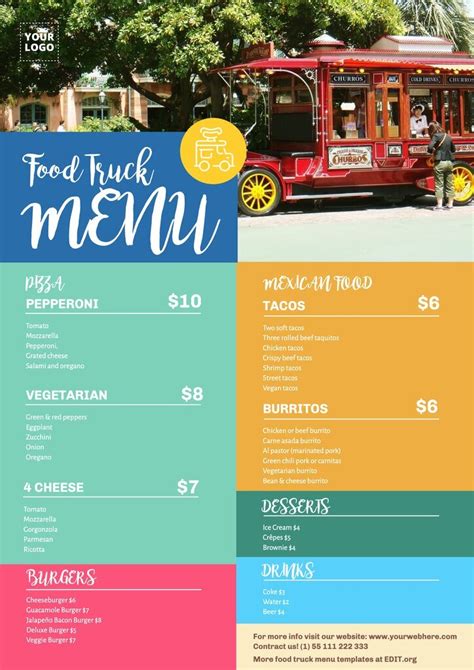 Food Truck templates to create menus, flyers and posters