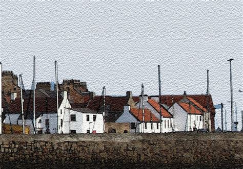 Anstruther Beach Front, Scotland Art Print Original Artwork Beach Scotland Contemporary Home ...