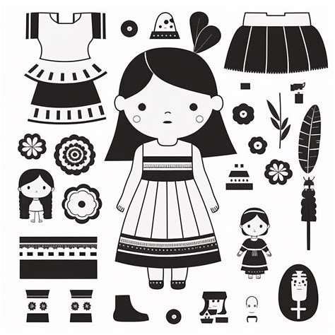black and white collage dresses inspired by inca and maya art innocent illustration design only ...