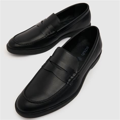 Mens Black schuh River Formal Loafer Shoes | schuh