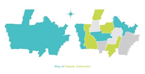 Premium Vector | Depok city indonesia map vector