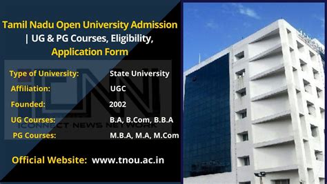 Tamil Nadu Open University Admission 2024 | TNOU | Courses & Eligibility