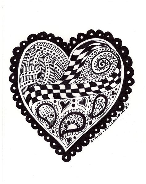 Pin on Hearts ~ Love Colouring Coloring Pages ~ Zentangles