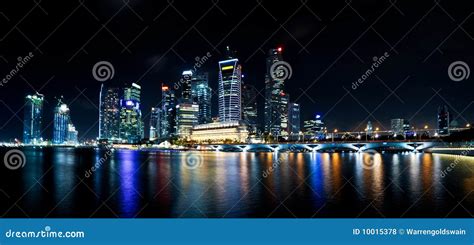 Singapore CBD at night stock photo. Image of building - 10015378