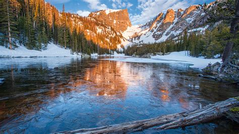 First ice on Dream Lake in Rocky Mountain National Park, Estes Park, Colorado, USA | Windows ...